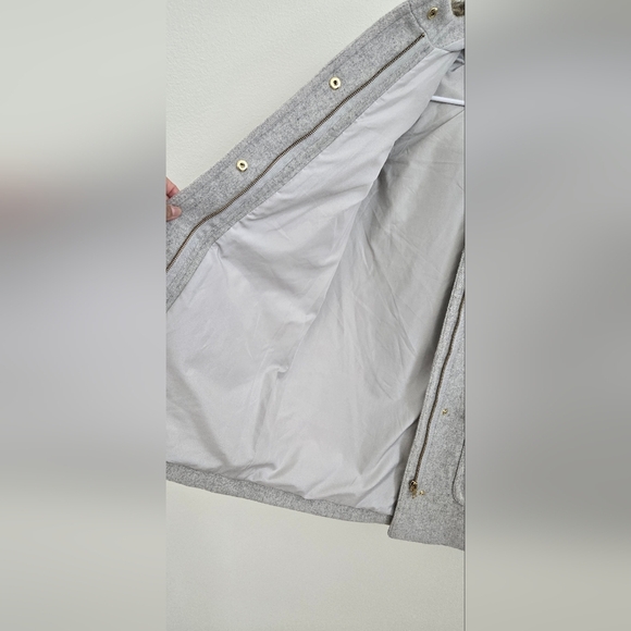 J. Crew Gray Vail Parka Wool Blend Faux Fur Hooded Jacket  Sz 4 Coat - Picture 11 of 15